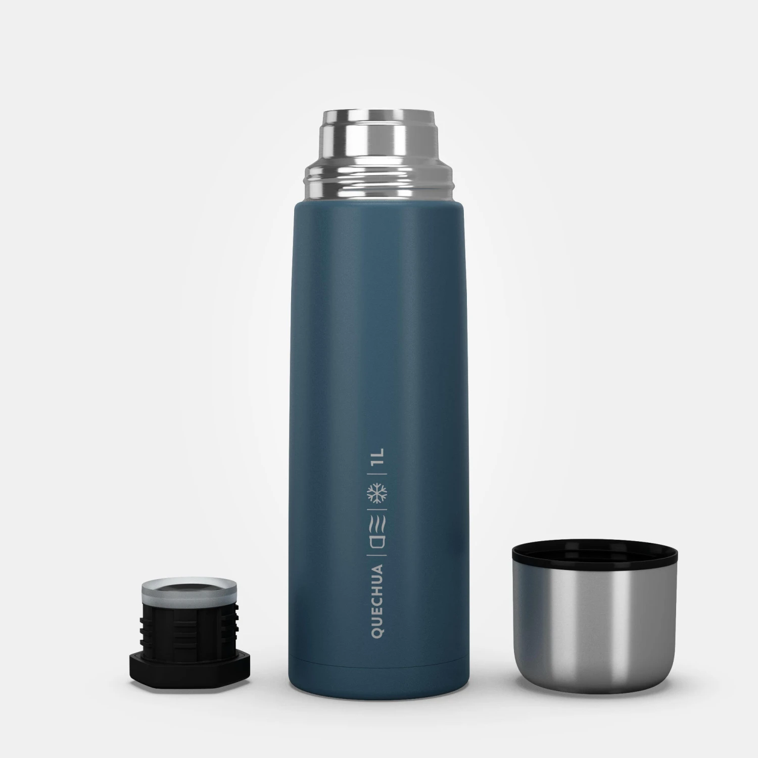 Quechua Stainless Steel Insulated Hiking Bottle 1 L Blue 4 Quechua Stainless Steel Insulated Hiking Bottle 1 L Blue - Image 2