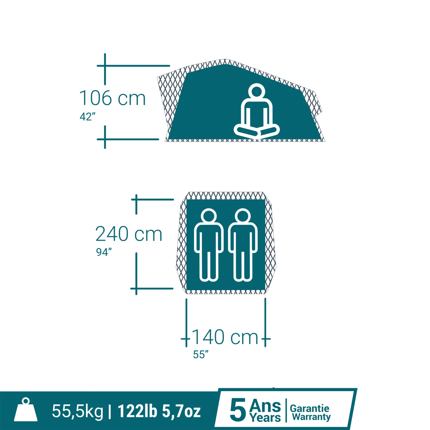 Quechua Roof Tent MH500 Fresh & Black 2P 7 Quechua Roof Tent MH500 Fresh & Black 2P - Image 5